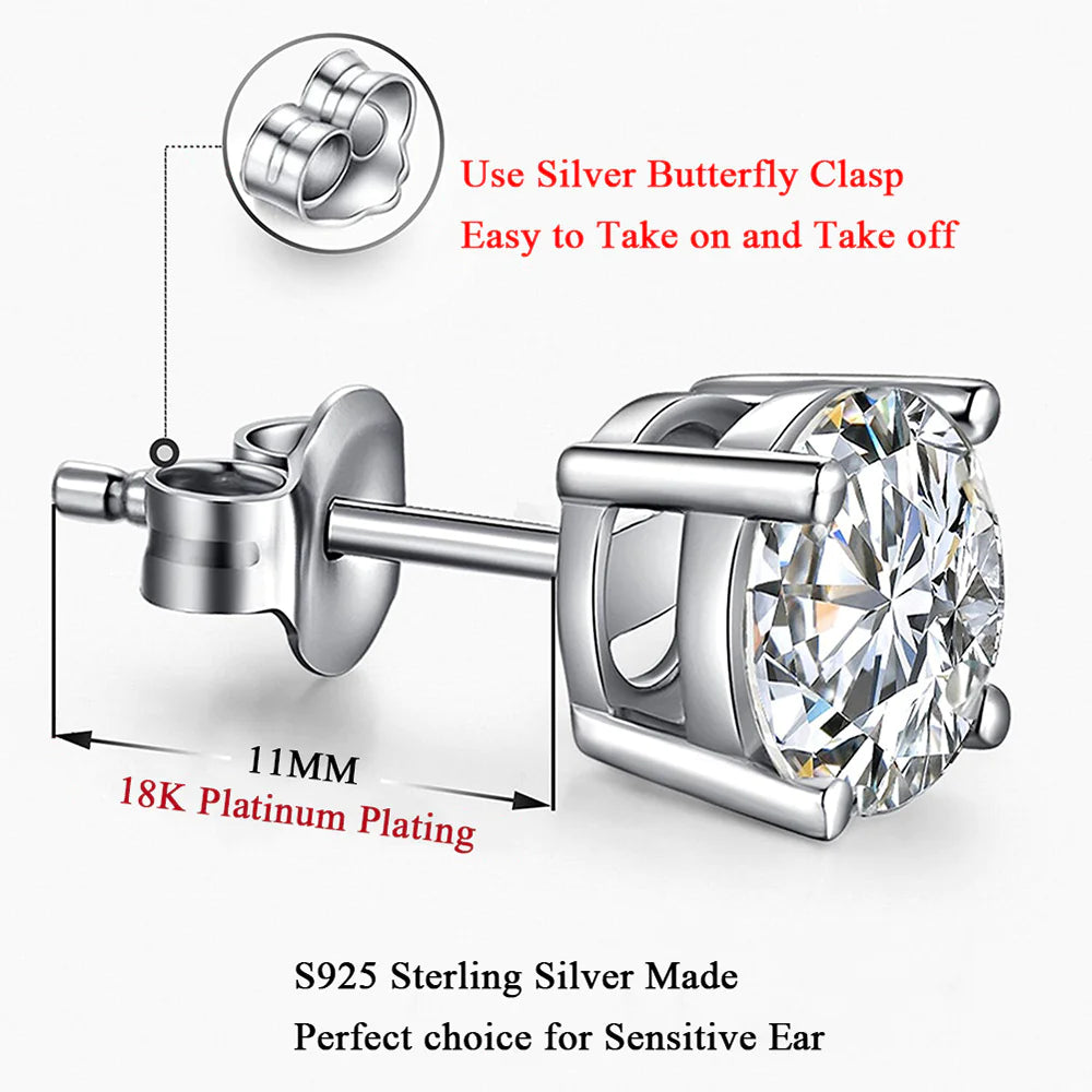 Austrian Zircon Silver Ear Studs