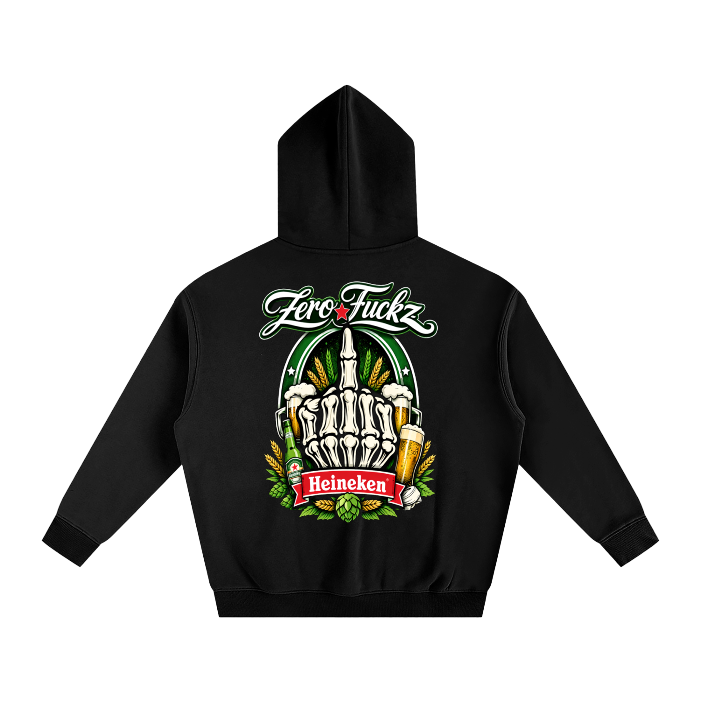 Zero Fuckz Green Bottles Hoodie